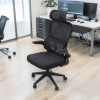 Кресло офисное OM889B поролон-сетка, черный 63x50x124-134 см